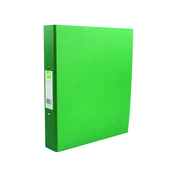 Q-Connect+2+Ring+25mm+Paper+Over+Board+Green+A4+Binder+%28Pack+of+10%29+KF20037