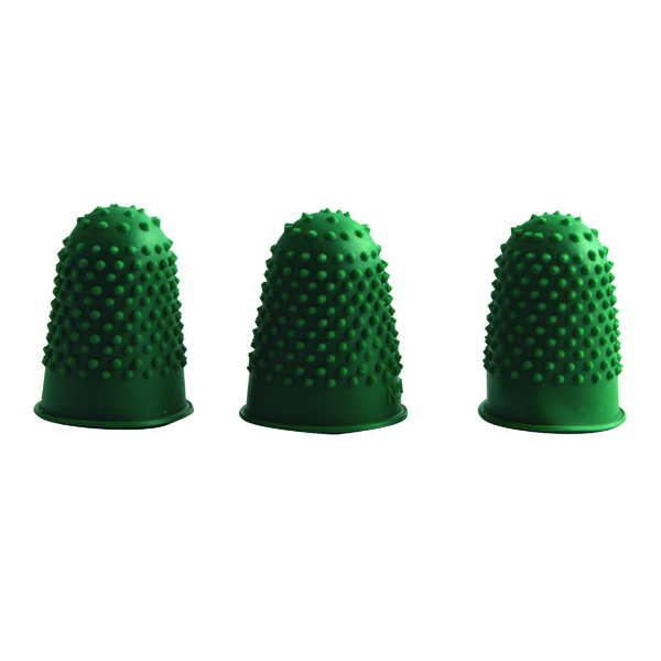 Q-Connect+Thimblettes+Size+0+Green+%28Pack+of+12%29+KF21508