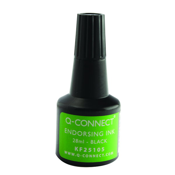 Q-Connect+Endorsing+Ink+28ml+Black+%28Pack+of+10%29+KF25105Q