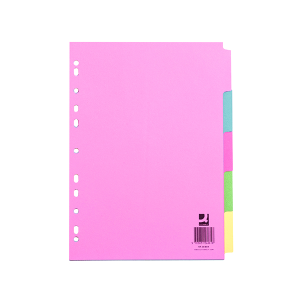 Q-Connect+5-Part+Subject+Divider+Multi-Punched+A4+KF26081