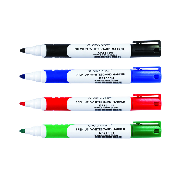 Q-Connect Premium Whiteboard Marker Bullet Tip Assorted (Pack of 4) KF26113