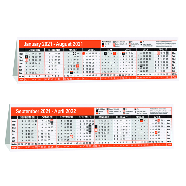 16 Month Desktop Calendar 280 X 80mm 2021 Officeis Ltd