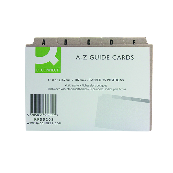 Q-Connect Guide Card 152x102mm A-Z Buff (Pack of 25) KF35208