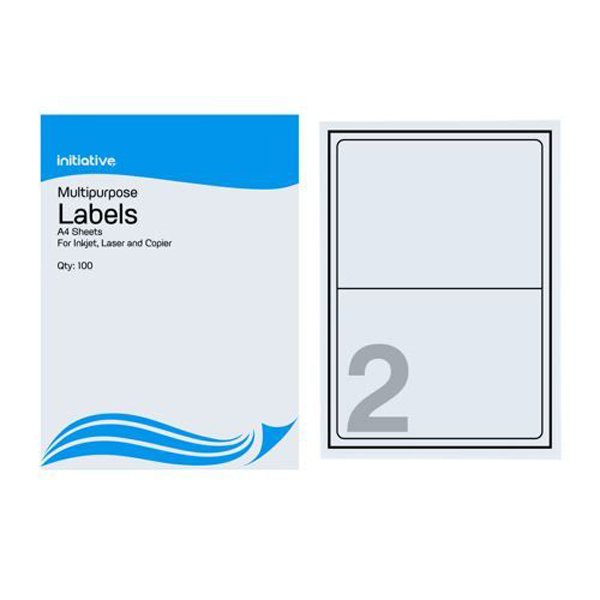 Initiative+Multipurpose+Labels+199.6+x+143.5mm+2+Labels+Per+Sheet+Pack+500