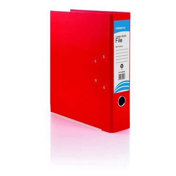 Initiative+Lever+Arch+File+Foolscap+Red+Metal+Shoe+and+Thumbring