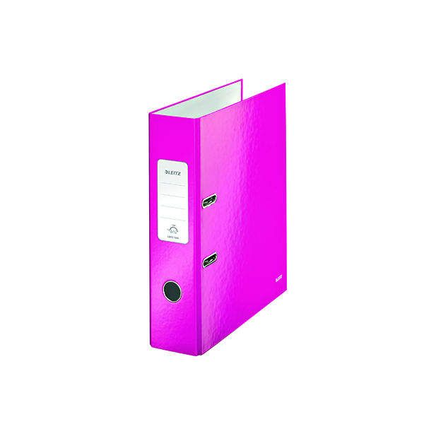 Leitz+Wow+180+Lever+Arch+File+80mm+A4+Pink++%28Pack+of+10%29+10050023