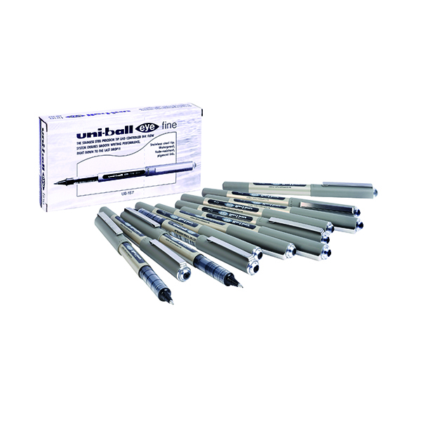 Uni-Ball+UB-157+Eye+Rollerball+Pen+Medium+Black+%28Pack+of+12%29+9000700