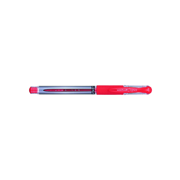 Uni-Ball+Signo+Gel+Grip+Rollerball+Pen+Red+%28Pack+of+12%29+9003952