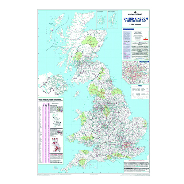 Map Marketing R/éf BIC Carte du Royaume-Uni 12,5 Miles//inch 830 x 1200 mm