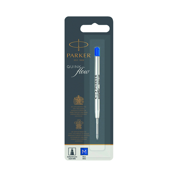 Parker+Quink+Ballpoint+Pen+Refill+Medium+Blue+Blister+%28Pack+of+12%29+S0909580