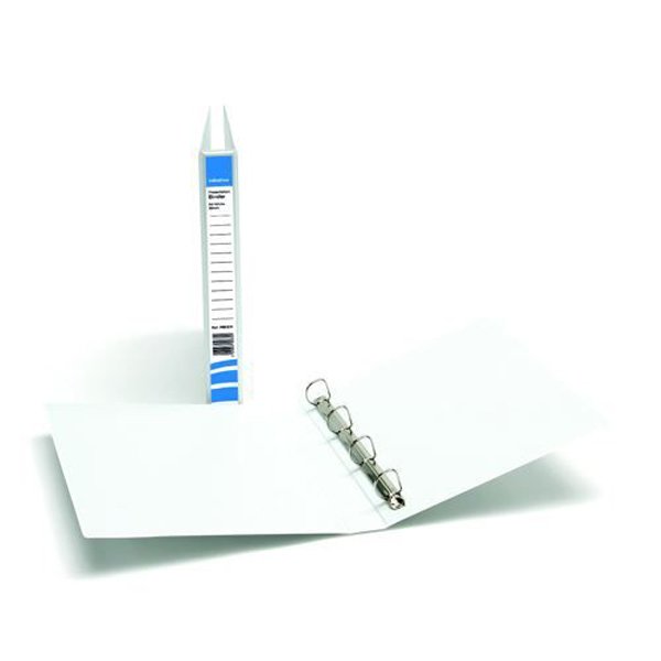 Initiative+Presentation+Binder+4D-Ring+16mm+Capacity+White+65%25+Recycled