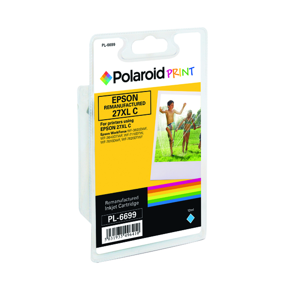 Polaroid+Epson+27XL+Remanufactured+Inkjet+Cartridge+Cyan+T271240-COMP+PL