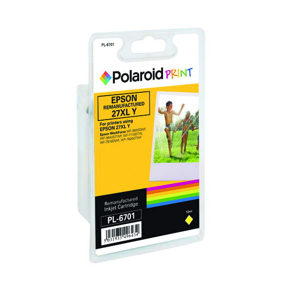 Polaroid+Epson+27XL+Remanufactured+Inkjet+Cartridge+Yellow+T271440-COMP+PL