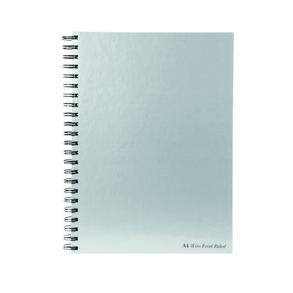 Pukka Pad Silver Ruled Wirebound Notebook 160 Pages A4 (Pack of 5) WRULA4