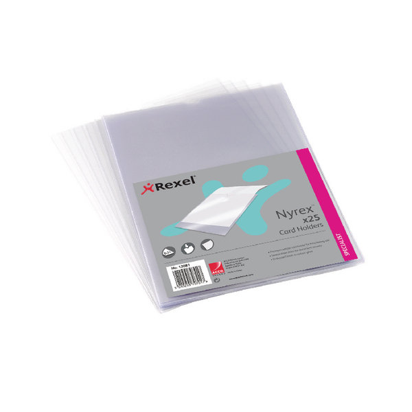 Rexel Nyrex Card Holder Open Top A4 Clear (Pack of 25) PGCA41 12081