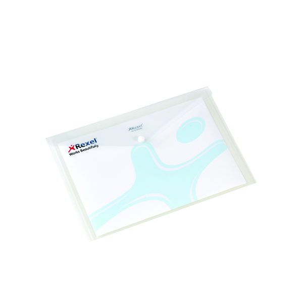 Rexel+Popper+Folder+A4+Clear+White+%28Pack+of+5%29+16129WH