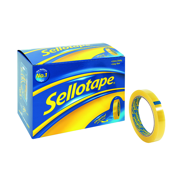 Sellotape+Original+Golden+Tape+18mmx66m+%28Pack+of+16%29+1443252