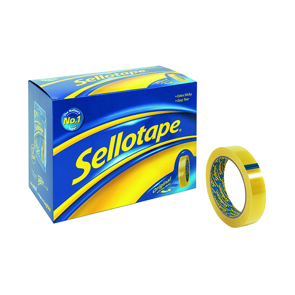 Sellotape+Original+Golden+Tape+24mmx66m+%28Pack+of+12%29+1443268