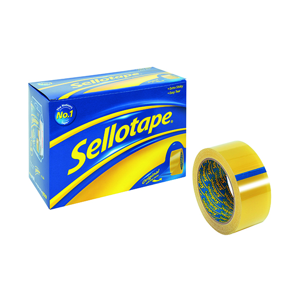 Sellotape+Original+Golden+Tape+48mmx66m+%28Pack+of+6%29+1443304