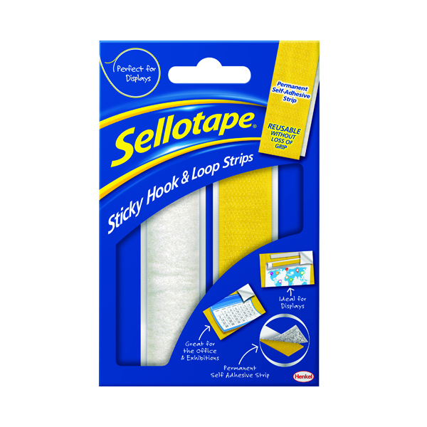 Sellotape Sticky Hook and Loop Strip 450mm 1445183