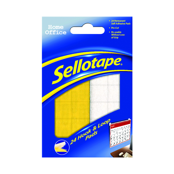 Sellotape Sticky Hook and Loop Pads (Pack of 24) SE4542
