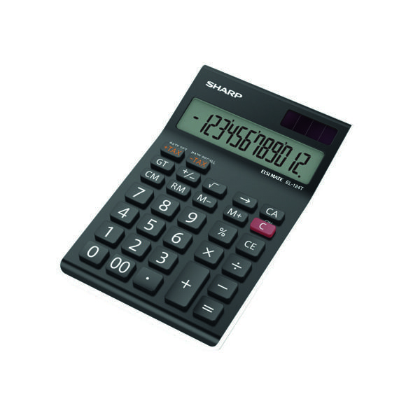 Sharp+Black+EL-124AT+Desktop+Tax+%2F+Margin+Calculator+%28Four+key+memory+stores+numbers%29+EL124ATWH