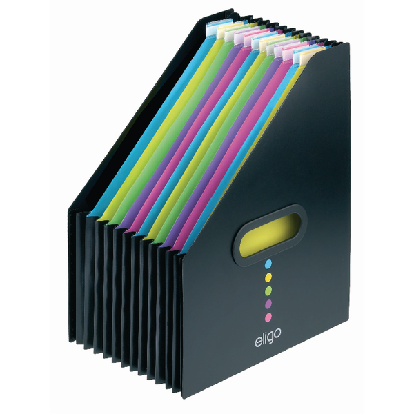 Snopake+Eligo+Desk+Expander+13+Part+Portrait+Black+15171