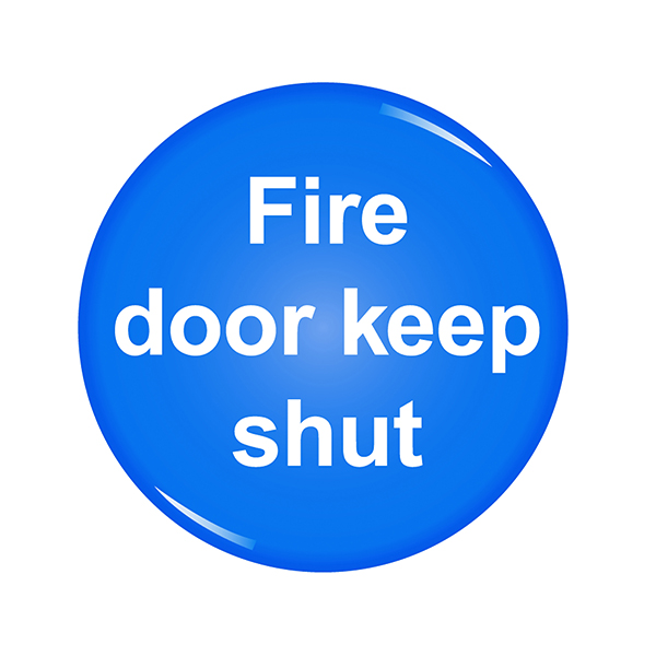 Domed Sign Fire Door Keep Shut Symbol 60mm RDS9