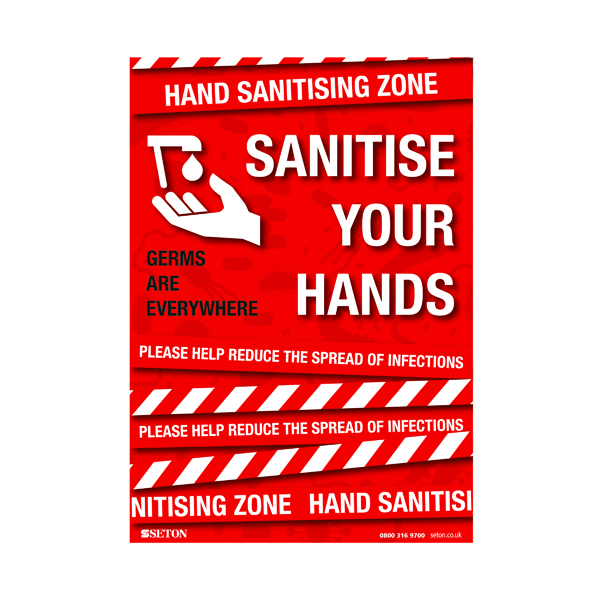 Sanitise Your Hands Polypropylene with Adhesive A3 FA064A3ARP