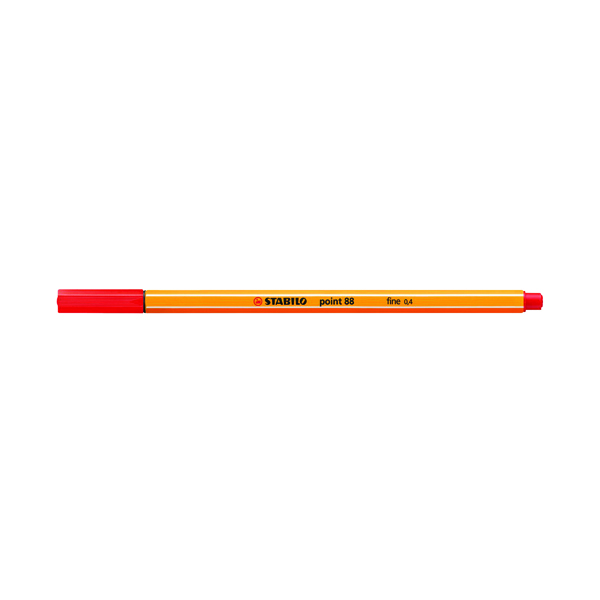 Stabilo+Point+88+Fineliner+Pens+Red+%28Pack+of+10%29+88%2F40