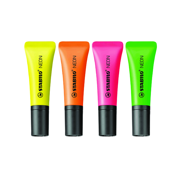 Stabilo+Neon+Highlighter+Assorted+%28Pack+of+4%29+72%2F4-1