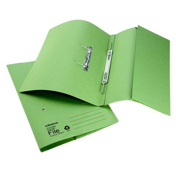 Initiative+Transfer+Spring+File+With+Pocket+Foolscap+285gsm+Green