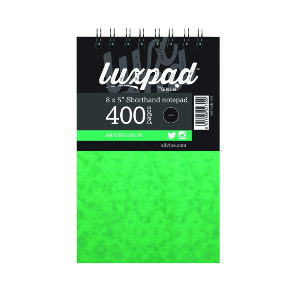 Silvine+Luxpad+Spiral+Shorthand+Notebook+400+Pages+127x203mm+%28Pack+of+6%29+441-T