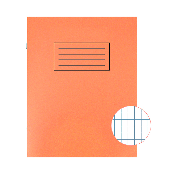 Silvine+Exercise+Book+5mm+Squares+229x178mm+Orange+%28Pack+of+10%29+EX105