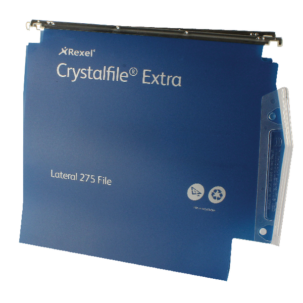 Rexel+Crystalfile+Extra+30mm+Lateral+File+Blue+%28Pack+of+25%29+70642