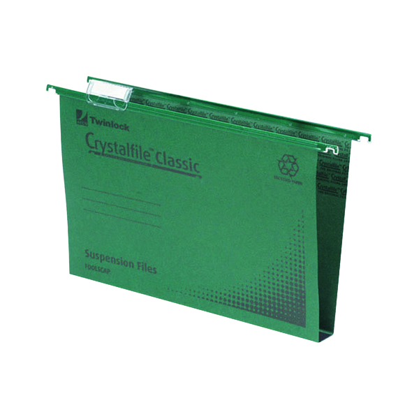 Rexel+Crystalfile+Classic+Suspension+File+50mm+Green%28Pack+of+50%2971750