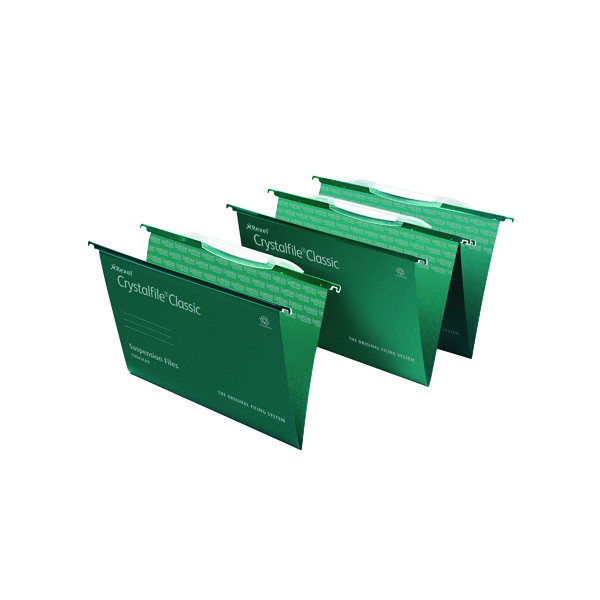 Rexel+Crystalfile+Classic+SuspensionFile+Foolscap+Grn%28Pack+of+50%2978046