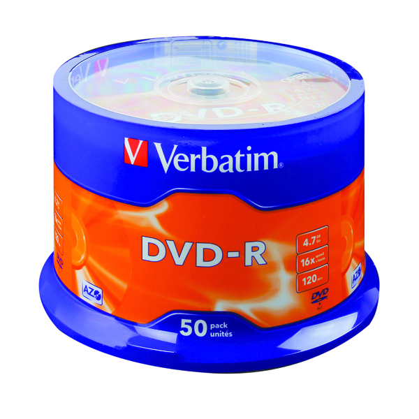 Verbatim DVD-R 16x Spindle Pk50 43548