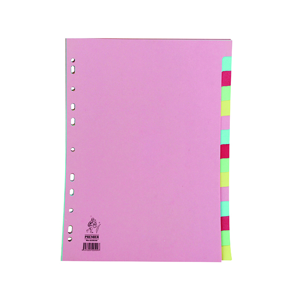 A4+Manilla+Divider+15-Part+Pink+With+Multi-Colour+Tabs+WX01516