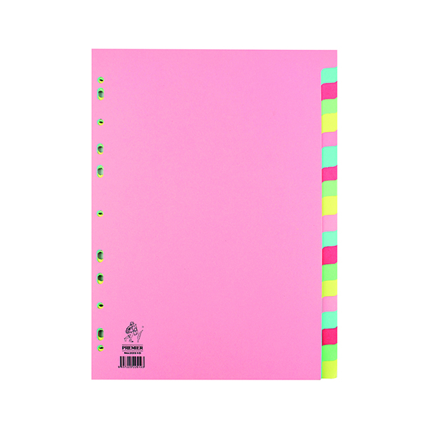 A4+Manilla+Divider+20-Part+Pink+With+Multi-Colour+Tabs+WX01517